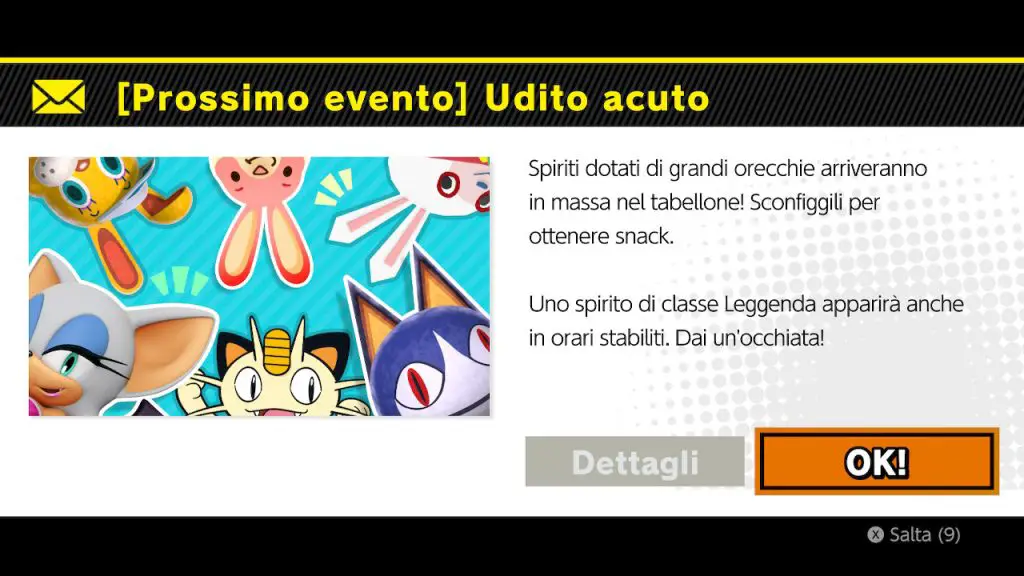 Super Smash Bros. Ultimate, evento “Udito Acuto” nel Tabellone degli Spiriti