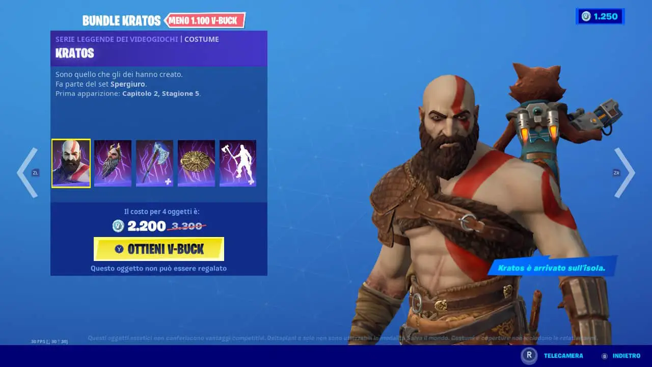 Fortnite, esce ufficialmente la skin di Kratos