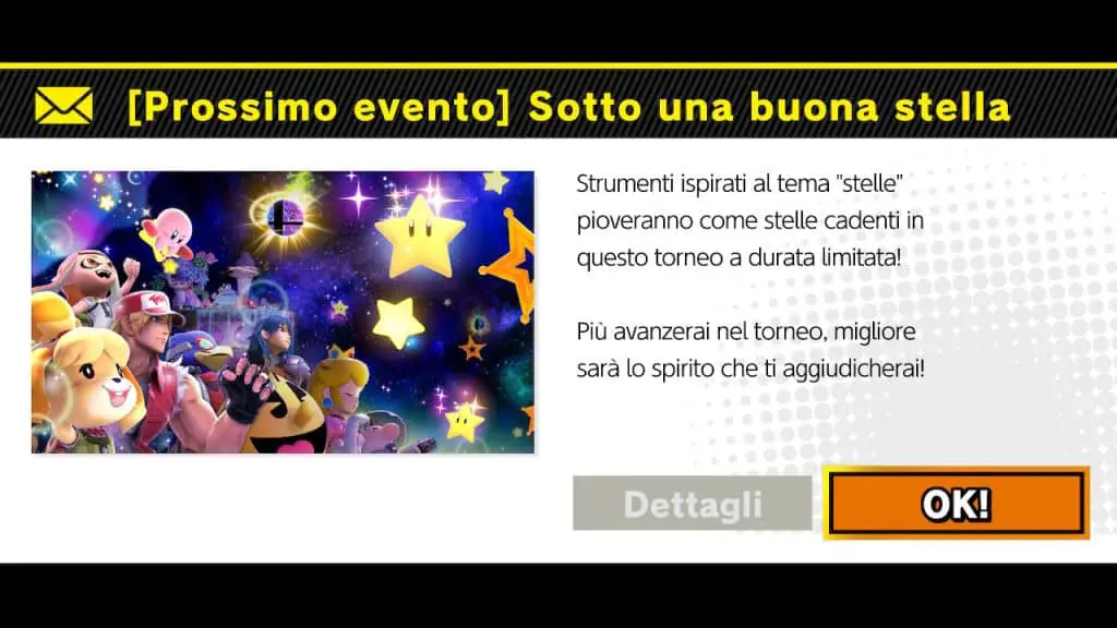 Super Smash Bros. Ultimate, torneo online “Sotto una buona stella”