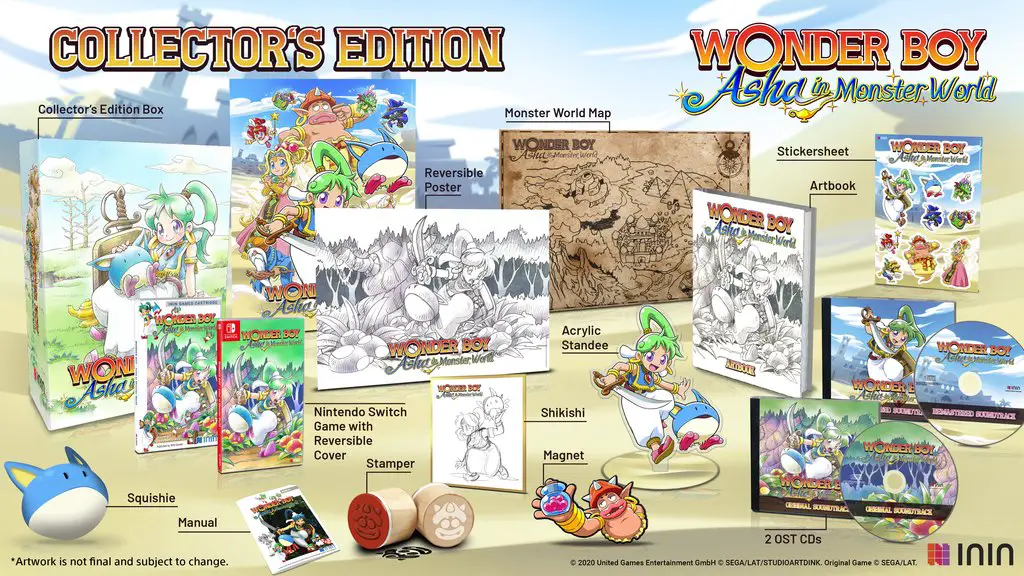 Wonder Boy, Wonder Boy IV, Wonder Boy Asha in Monster World, Wonder Boy Remake, Wonder Boy Asha in Monster World Collector's Edition
