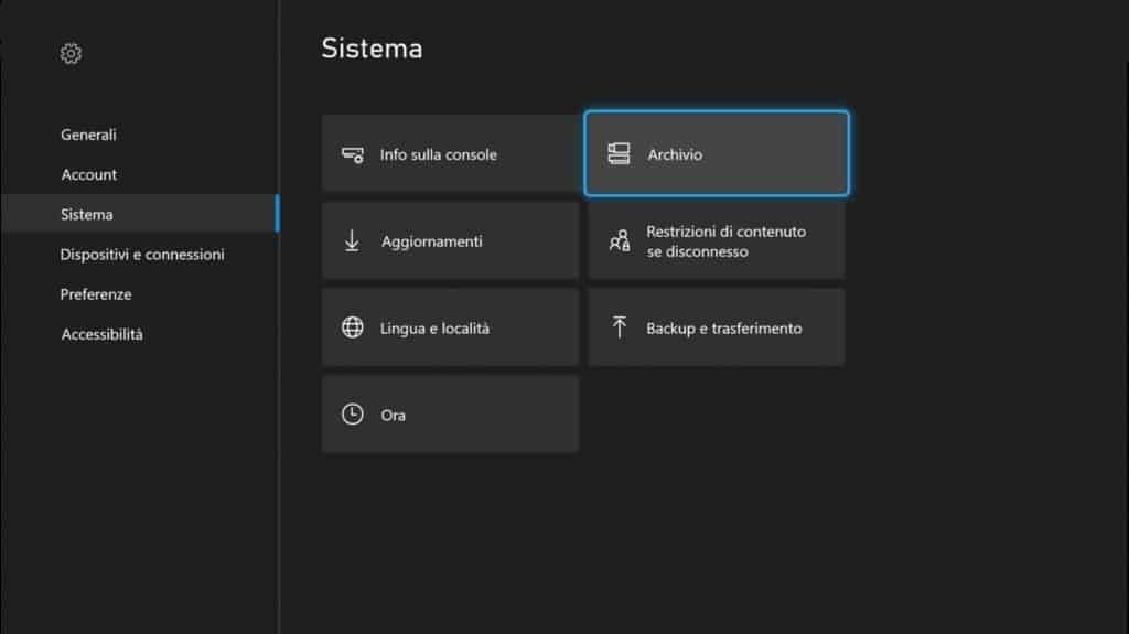 Xbox series menu sistema
