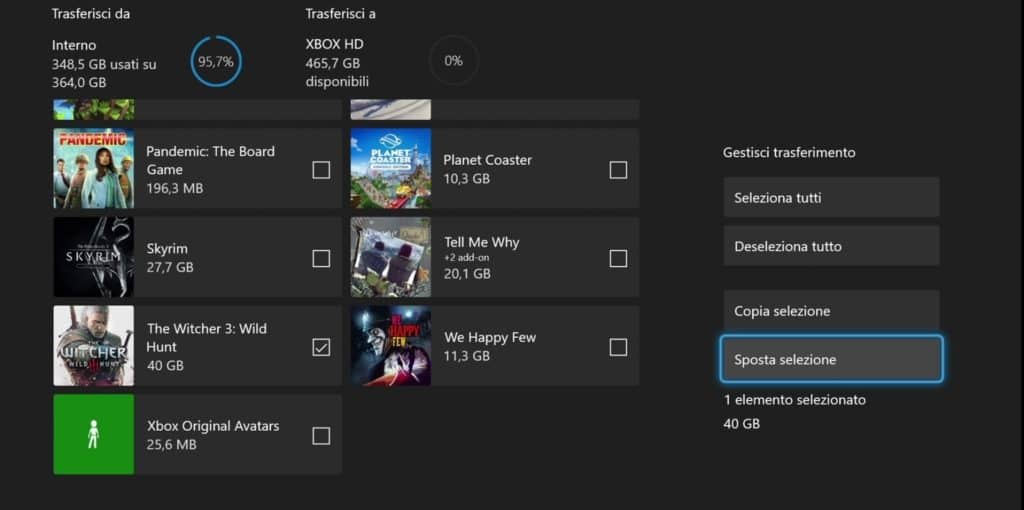 Xbox series selezione giochi