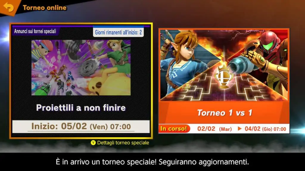 Super Smash Bros. Ultimate, torneo online “Proiettili a non finire”