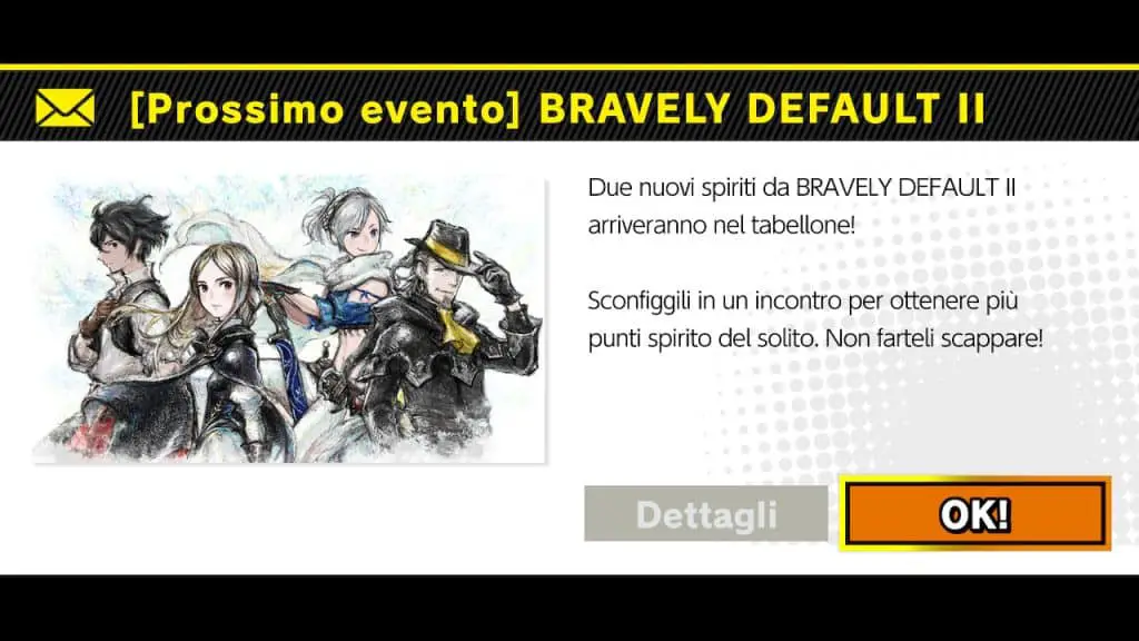 Super Smash Bros. Ultimate, Spiriti da Bravely Default II in arrivo