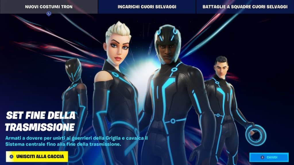 Fortnite, i contenuti di tron legacy arrivano nel negozio oggetti