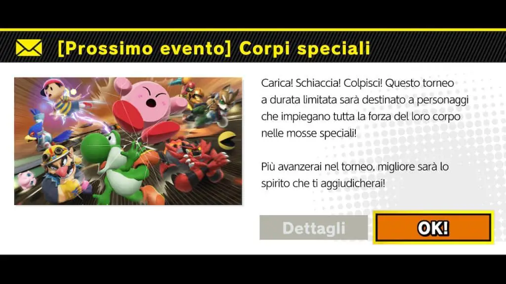 Super Smash Bros. Ultimate, torneo online del weekend “Corpi speciali”