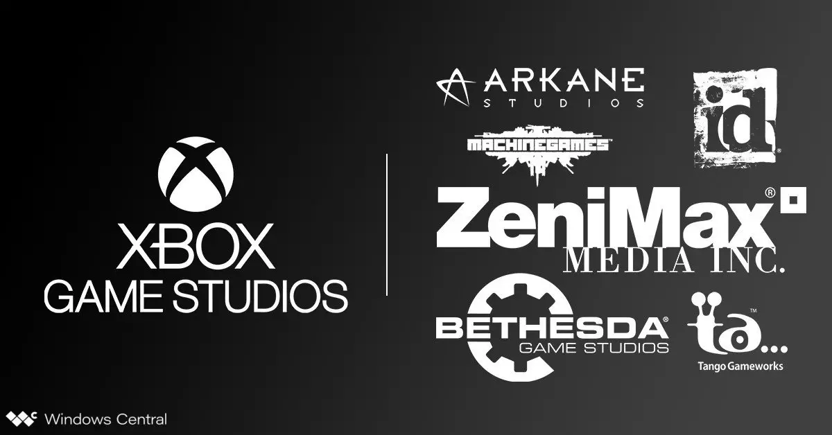 Logo di ZeniMax e delle sue sussidiarie insieme a quello di Xbox Game Studios