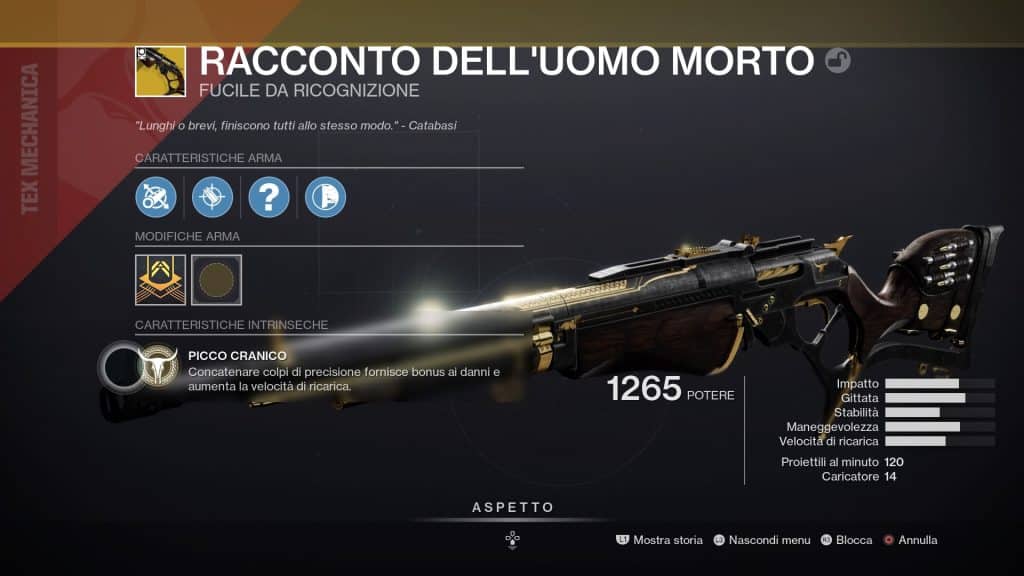 Destiny 2 racconto dell'uomo morto