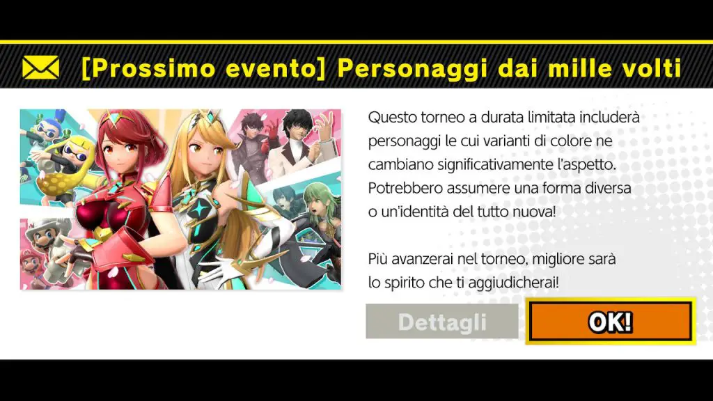 Super Smash Bros. Ultimate, torneo online “Personaggi dai mille volti”