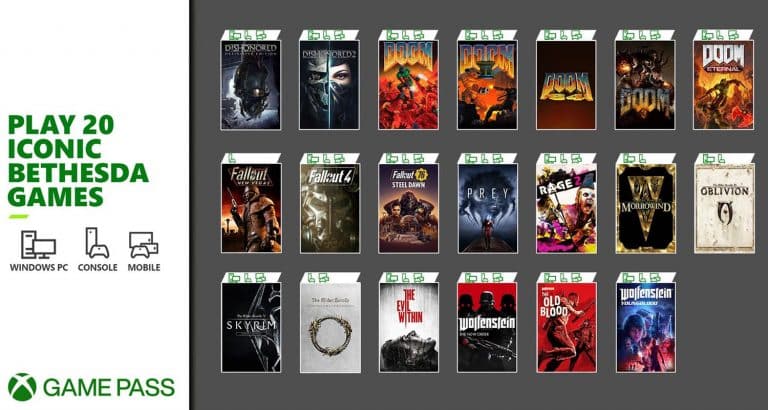 Xbox game pass, 20 giochi bethesda disponibili da domani