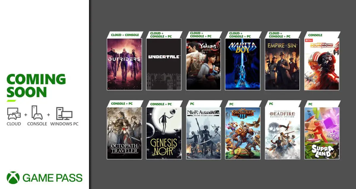 Xbox Game Pass Octopath Traveler Yakuza 6