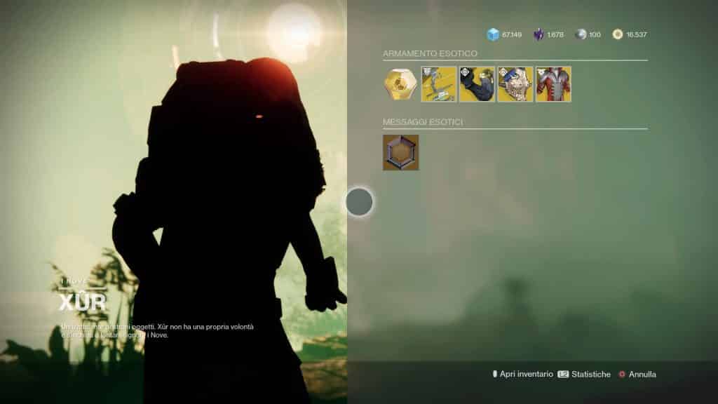 Destiny 2: guida alla location di Xur e alle esotiche della settimana (19-23 marzo)