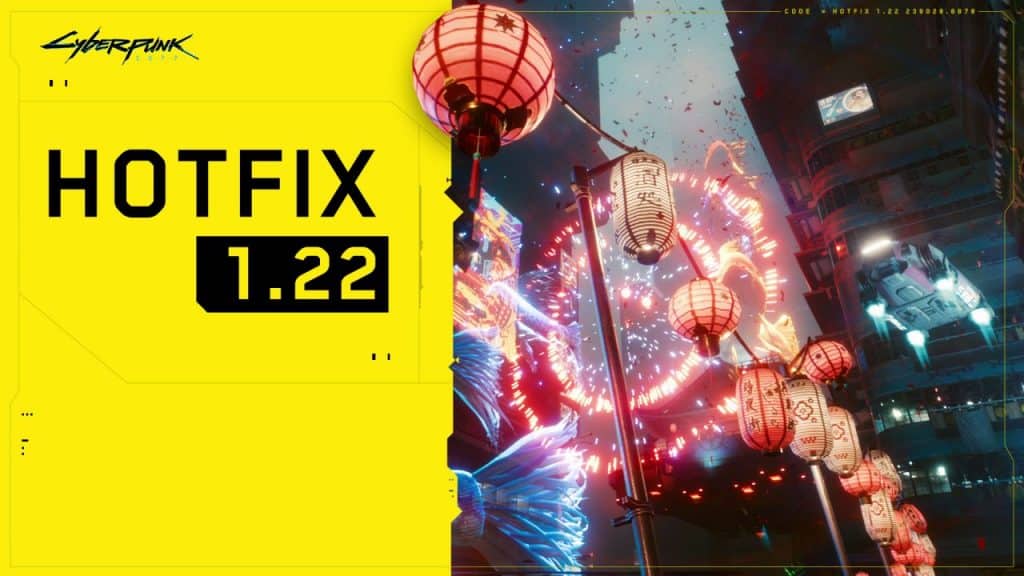 Cyberpunk 2077 hotfix 1. 22