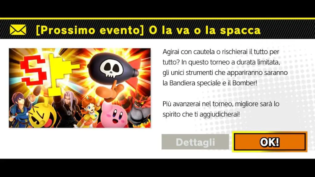 Super Smash Bros Ultimate, torneo online O La Va O La Spacca