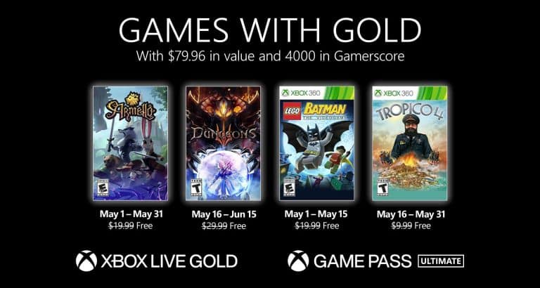 Games with gold, svelati i giochi gratis di maggio 2021