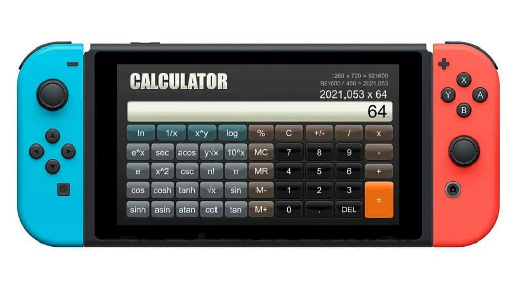 Nintendo switch calcolatrice