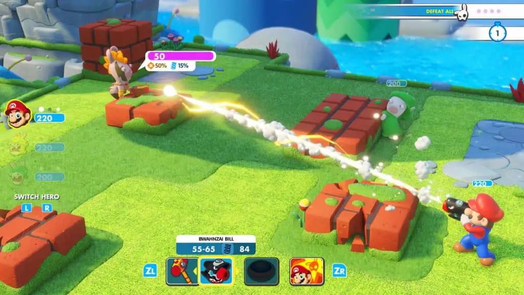 Screenshot da Mario + Rabbids Kingdom Battle