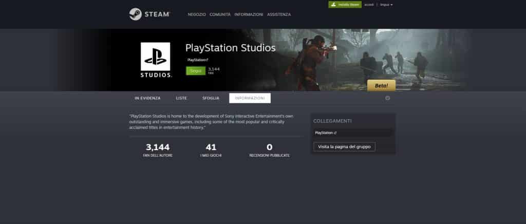 PlayStastion Studios Steam