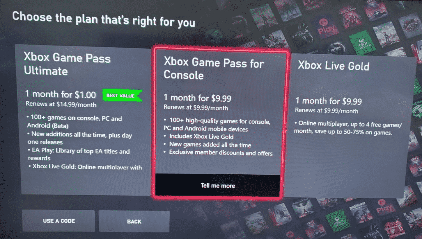 xbox live gold xbox game pass