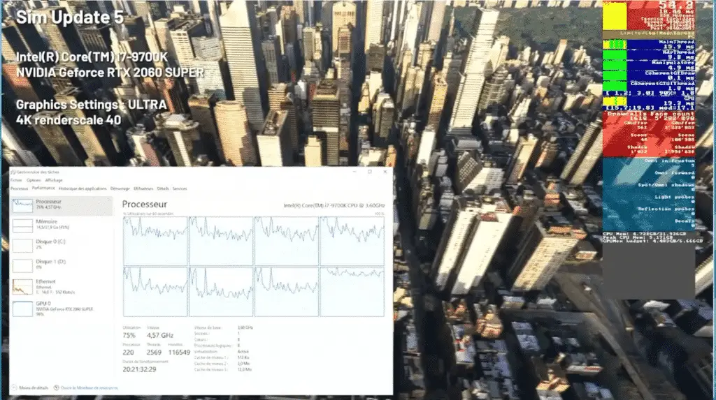 Microsft Flight Simulator utilizzo cpu update 5