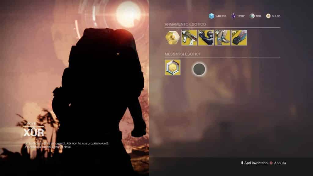 Destiny 2: guida alla location di Xur e alle esotiche della settimana (23-27 luglio)