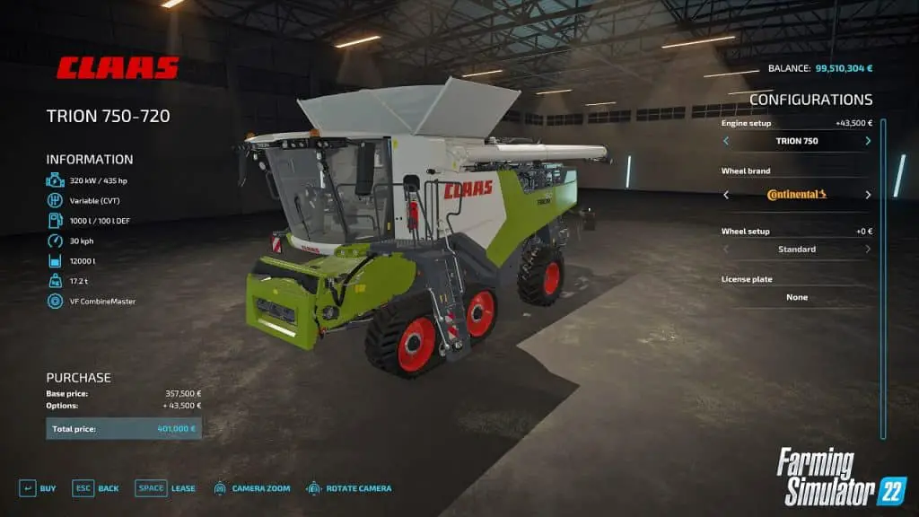 Farming Simulator 22 mietitrebbia CLAAS