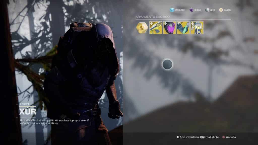 Destiny 2: guida alla location di Xur e alle esotiche della settimana (13-17 agosto)