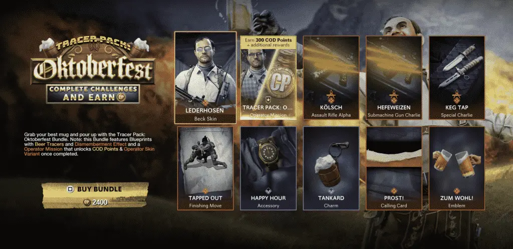 Call of Duty Black Ops COld War, Warzone Oktoberfest Bundle