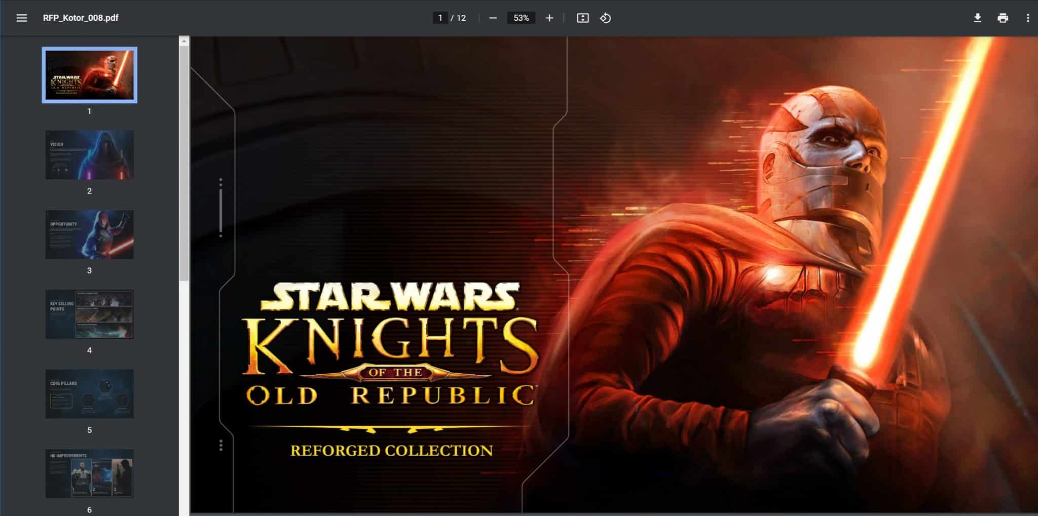 Star Wars KOTOR Remake Reforged