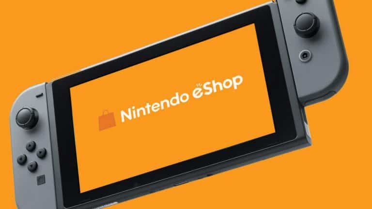 Nintendo Switch con logo eShop