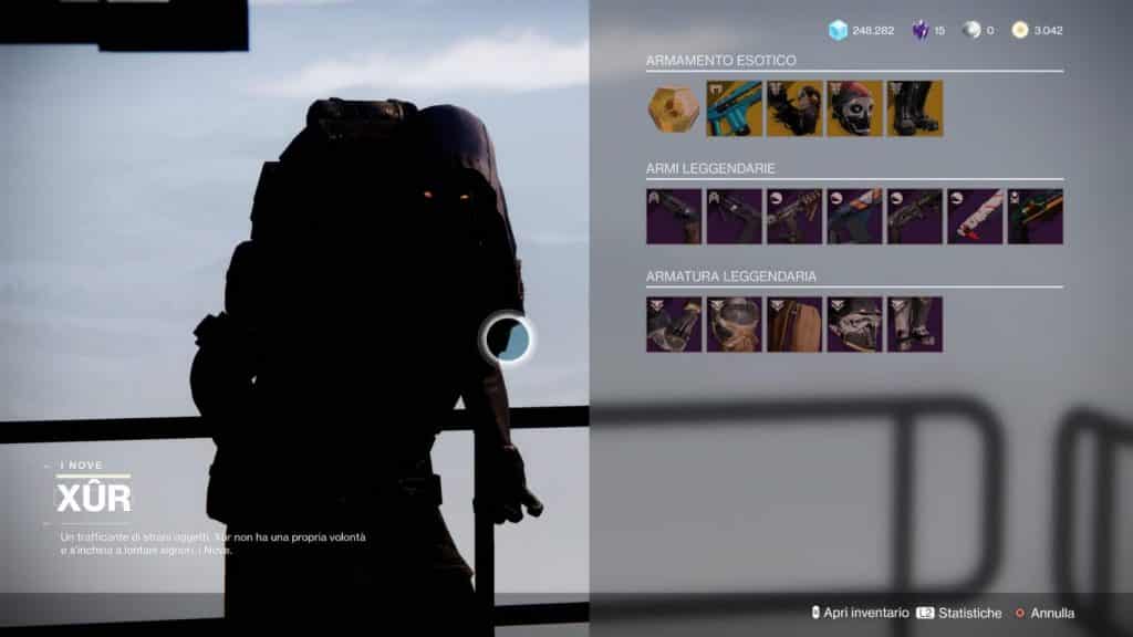 Destiny 2: guida alla location di Xur e alle esotiche della settimana (17-21 settembre)