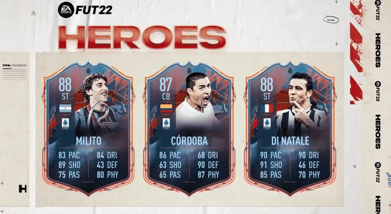 FIFA 22 FUT Heroes Milito Cordoba Di Natale