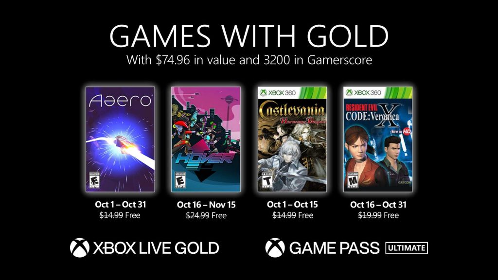 Xbox live gold giochi gratis ottobre 2021