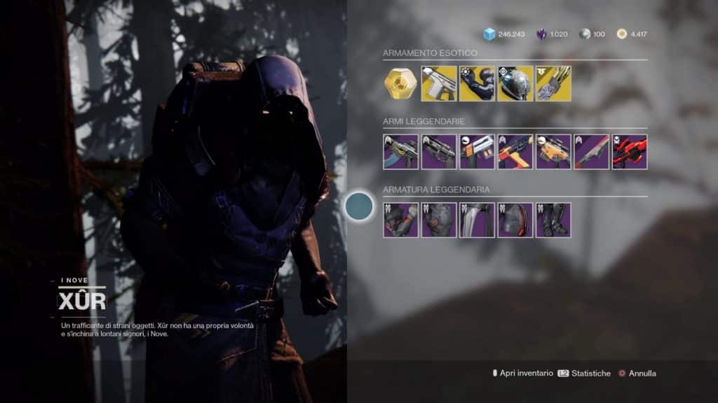 Destiny 2: guida alla location di Xur e alle esotiche della settimana (10-14 settembre)