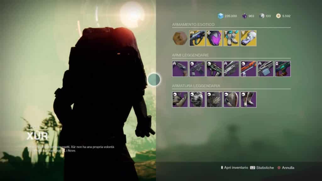 Destiny 2: guida alla location di Xur e alle esotiche della settimana (3-7 settembre)