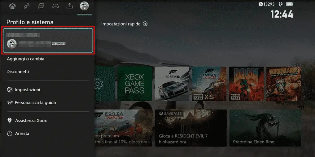 Cambiare gamertag profilo e sistema