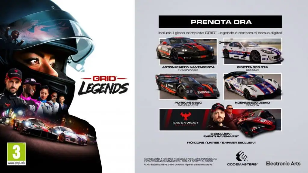 Grid Legends bonus preordine