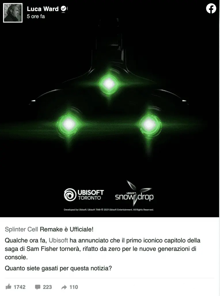 Splinter Cell Remake Luca Ward