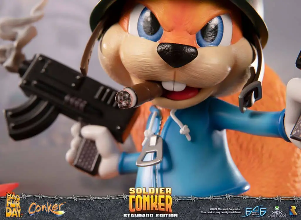 first 4 figures soldier conker statuetta Conker's Bad Fur Day
