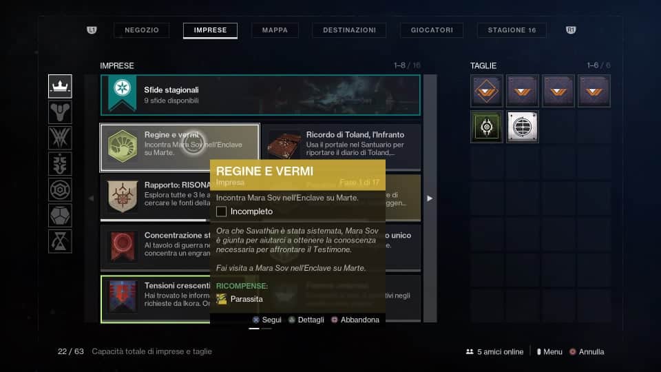 Destiny 2: guida all'ottenimento del Parassita