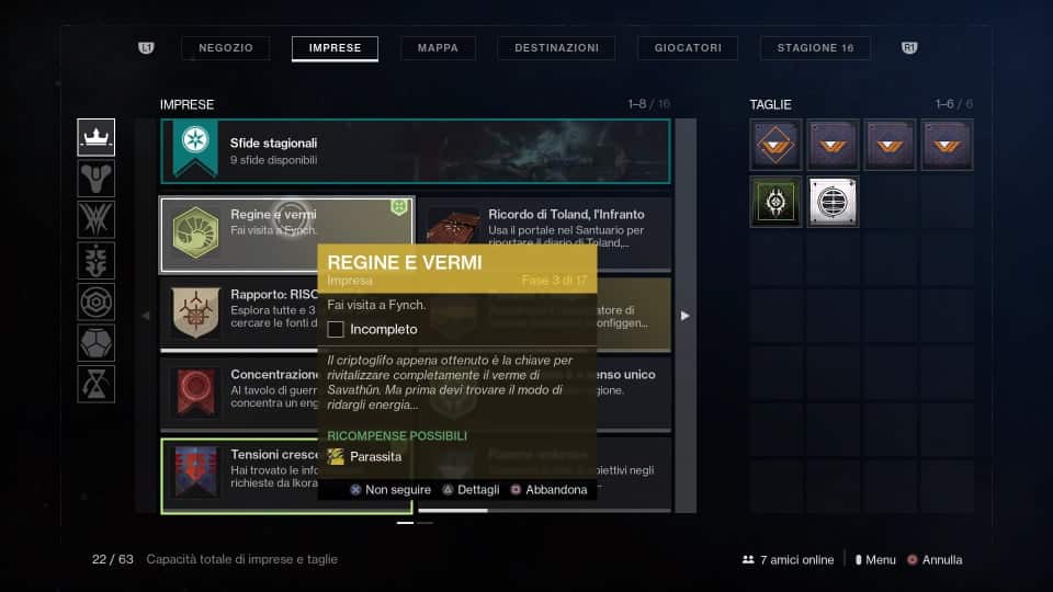 Destiny 2: guida all'ottenimento del Parassita