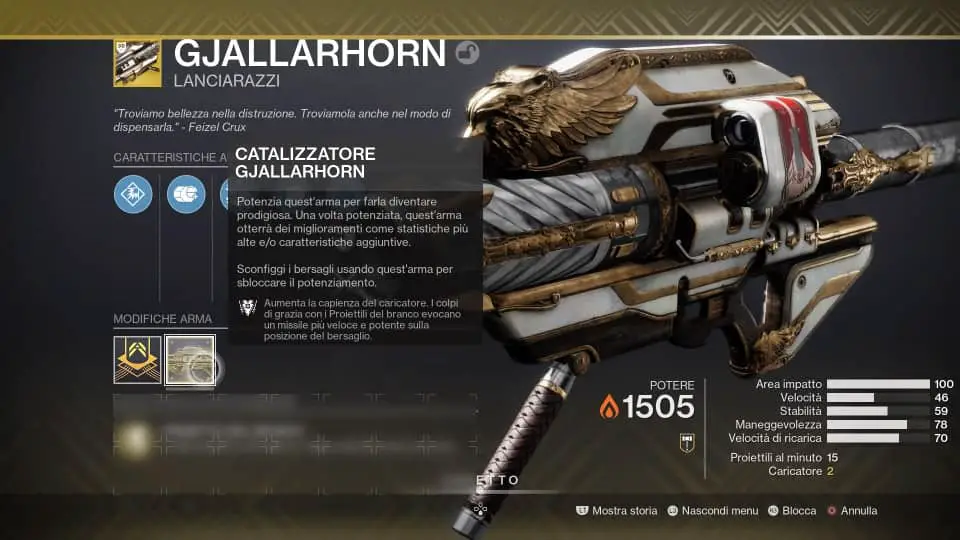 Destiny 2: guida su come ottenere il Catalizzatore del Gjallarhorn