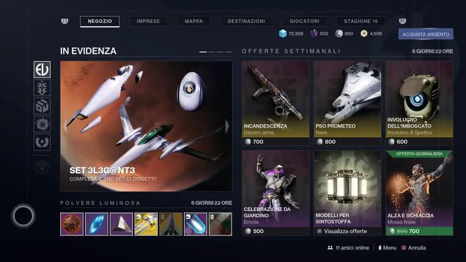 Destiny 2: tutte le novità del reset settimanale e della rotazione giornaliera