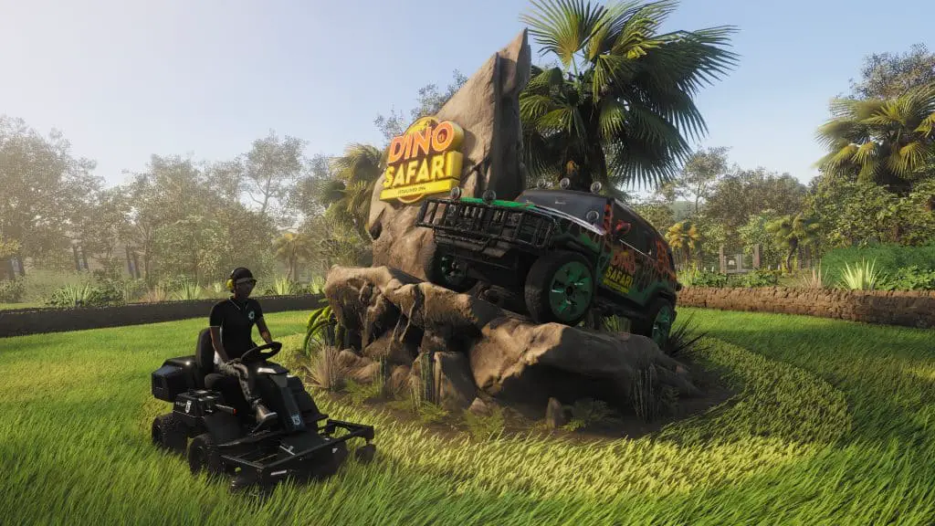 lawn mowing simulator dino safari