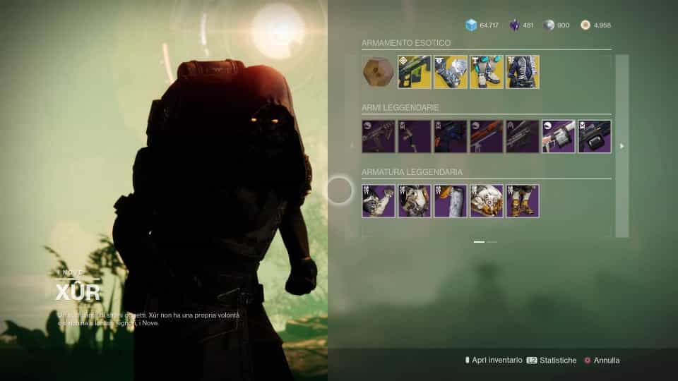 Destiny 2: guida alla location di Xur e alle esotiche della settimana (18-22 marzo)