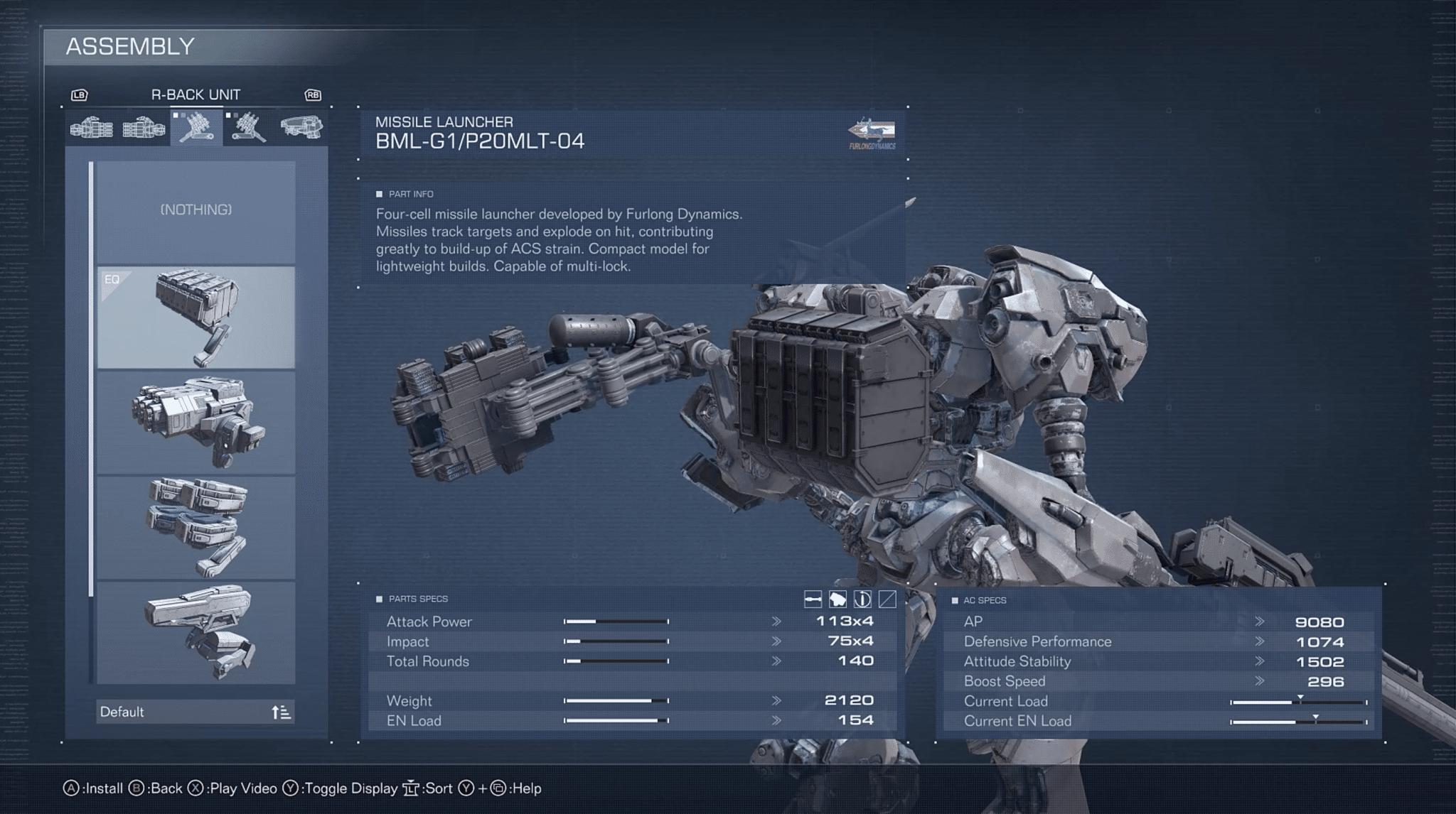 Armored Core 6 fires of Rubicon personalizzazione