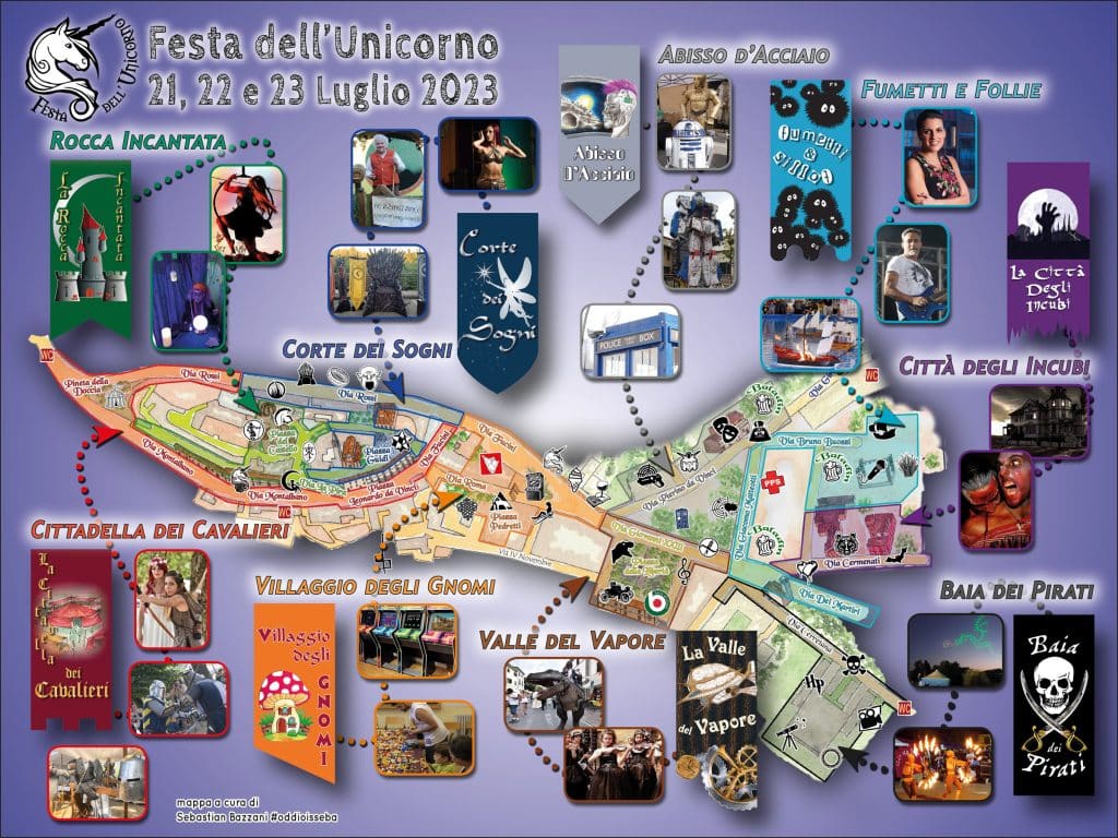 Mappa della 17esima edizione della festa dell'unicorno