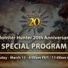 Monster hunter: annunciata una diretta per i 20 anni