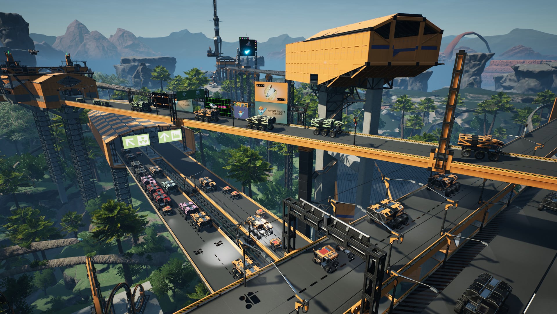 Satisfactory impianto industriale nel mondo di gioco