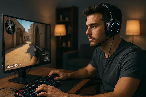Perché oltre il 60% dei giocatori compra solo due giochi l’anno? uomo che gioca ai videogiochi
